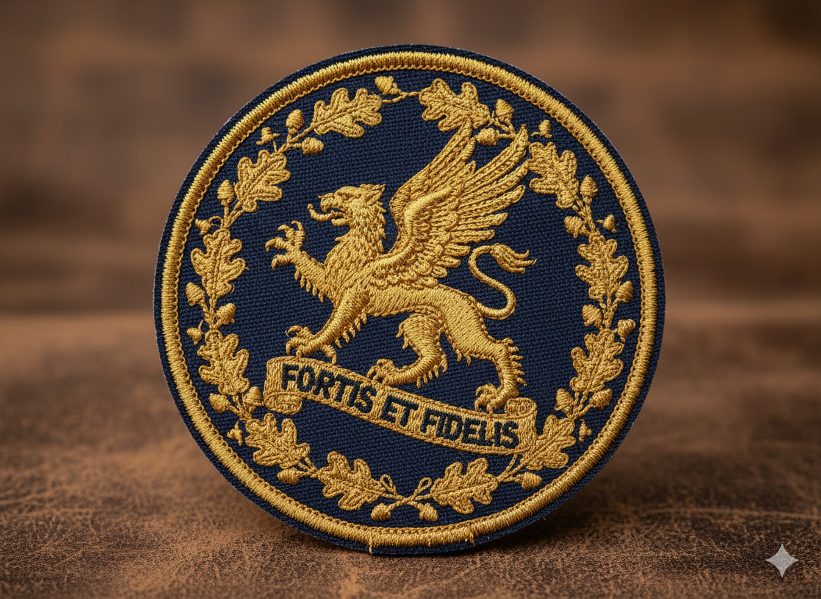 Classic embroidered patch round shape